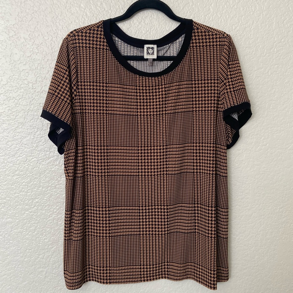 Anne Klein Blouse Brown and Black Blouse Size XL